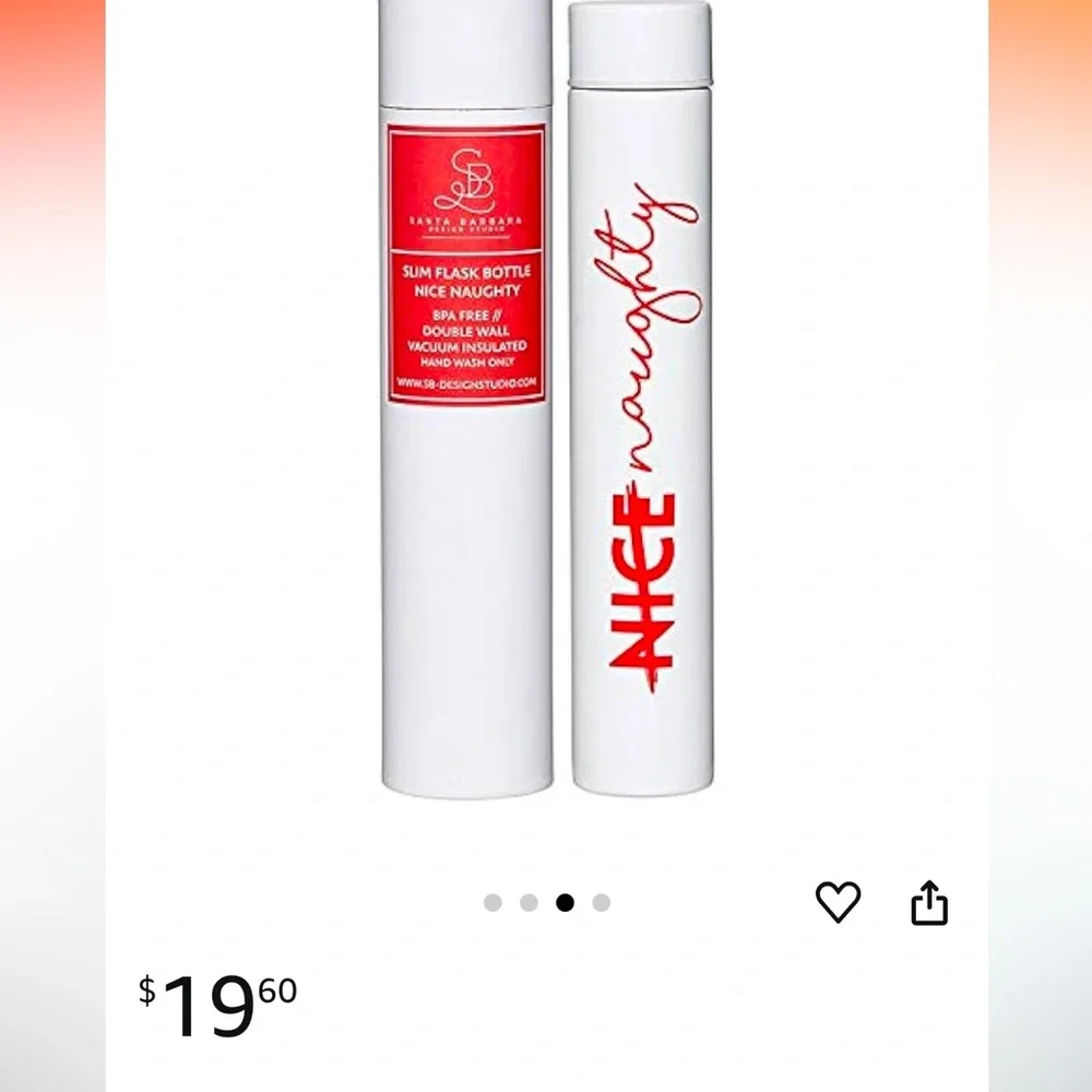 Slim Flask Bottle Nice/Naughty double insulated